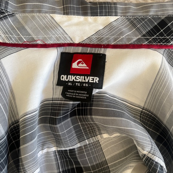 Indie Skater Grunge Plaid Oversized Shirt Button Up Short Sleeve Dad‎ Grey Black - Picture 4 of 7